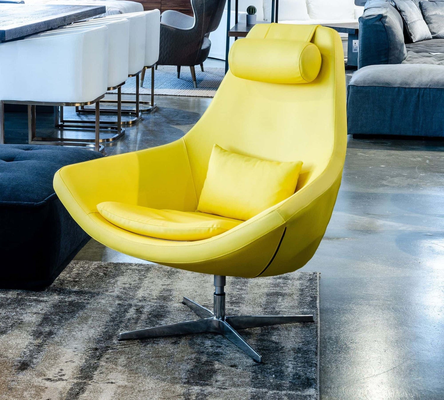 Modern Kenora - Modern Yellow Eco - Leather Accent Chair | VIG