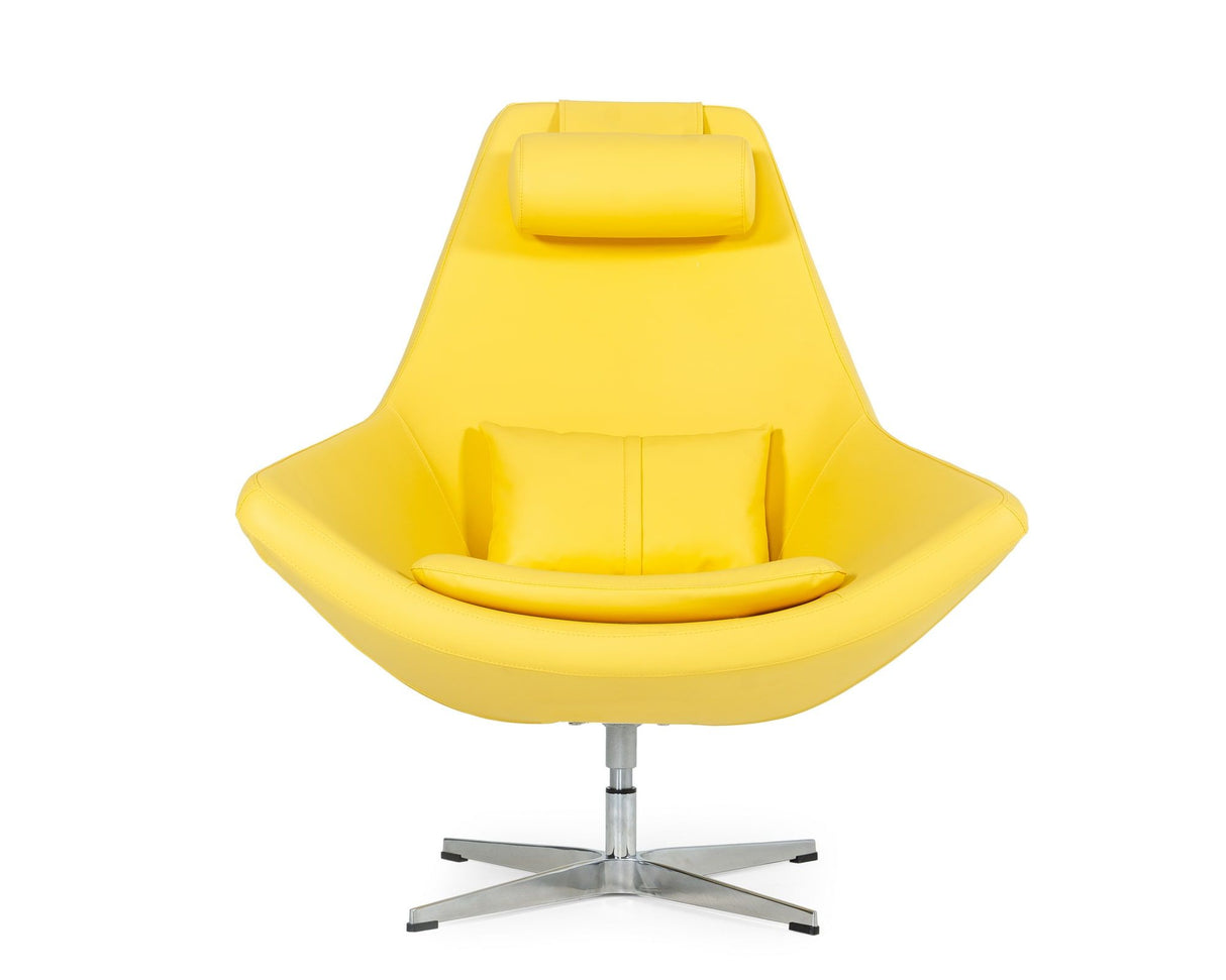 Modern Kenora - Modern Yellow Eco - Leather Accent Chair | VIG