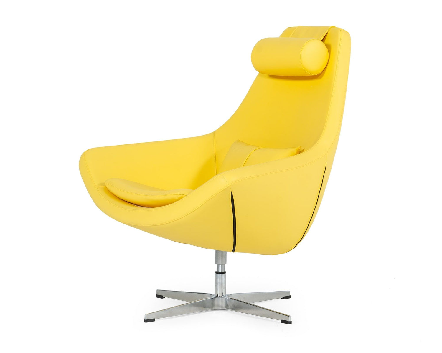 Modern Kenora - Modern Yellow Eco - Leather Accent Chair | VIG