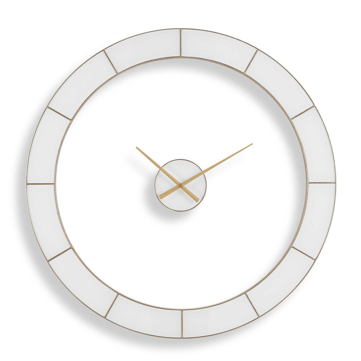 Ivory Halo Minimalist Wall Clock - Gold / White by Uttermost - View 1