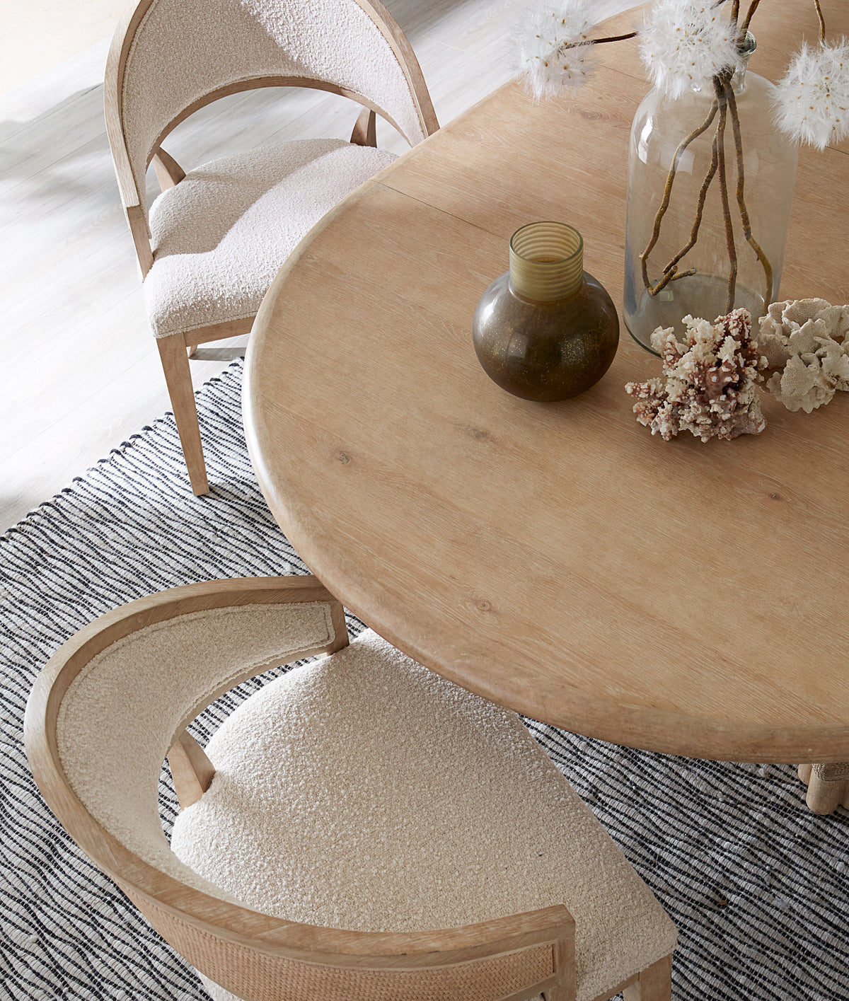Retreat Pole Rattan Round Dining Table With 1-20" Leaf - Beige by Hooker Furniture - View 2