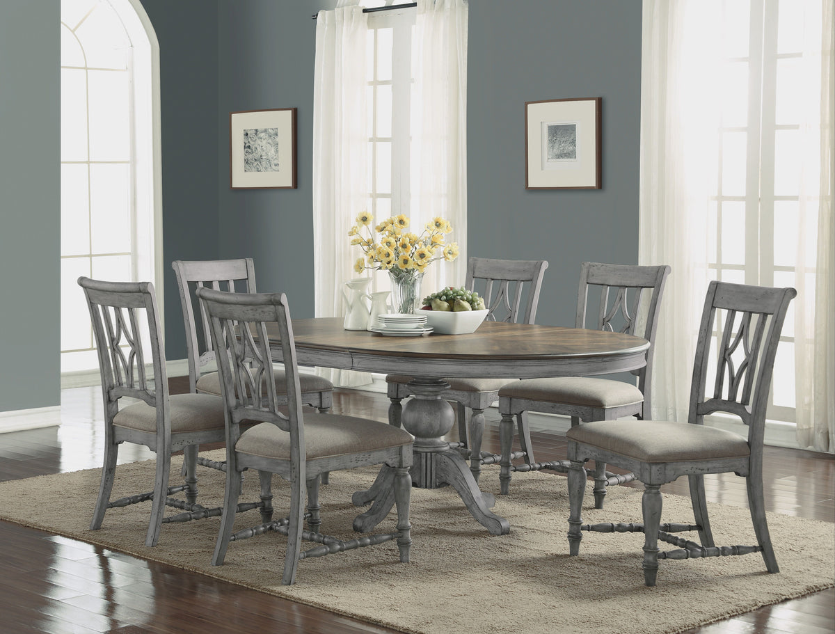 Plymouth Round Pedestal Dining Table - Gray | Flexsteel