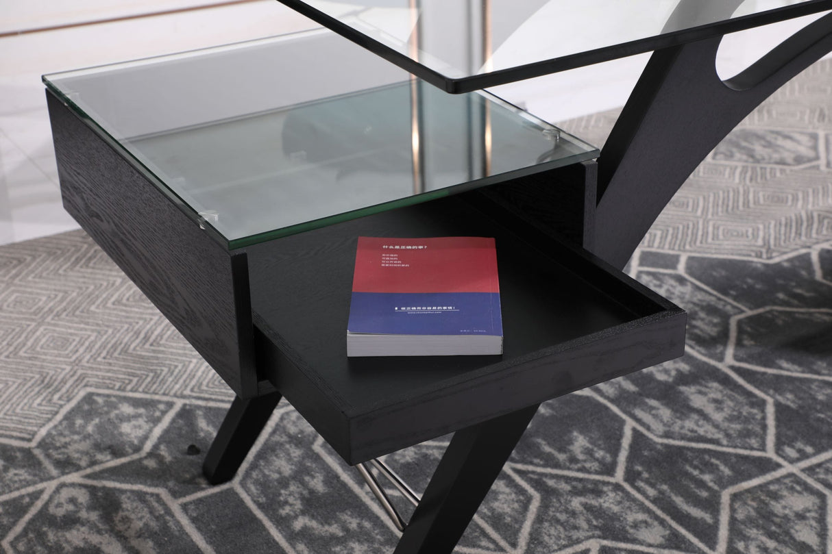Suffolk - Contemporary Black Ash Desk - View Image 1