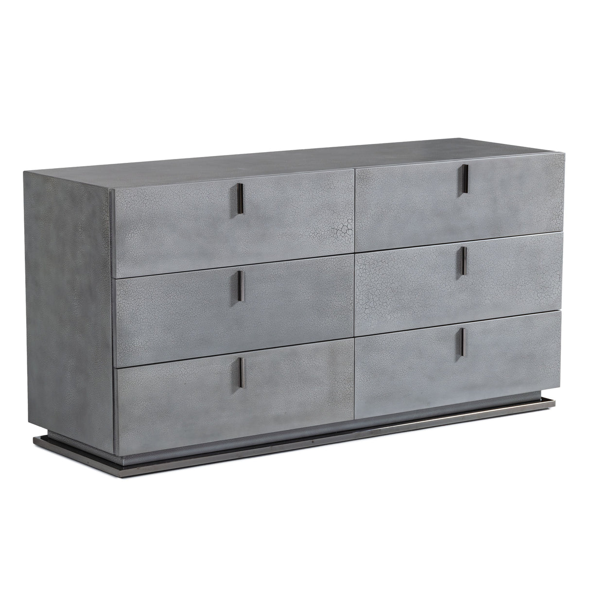 Queen Buckley - Grey & Black Stainless Steel Bedroom Set