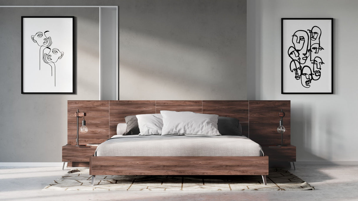 Nova Domus Brooklyn Italian Modern Walnut Bed Set Vgacbrooklyn-Set