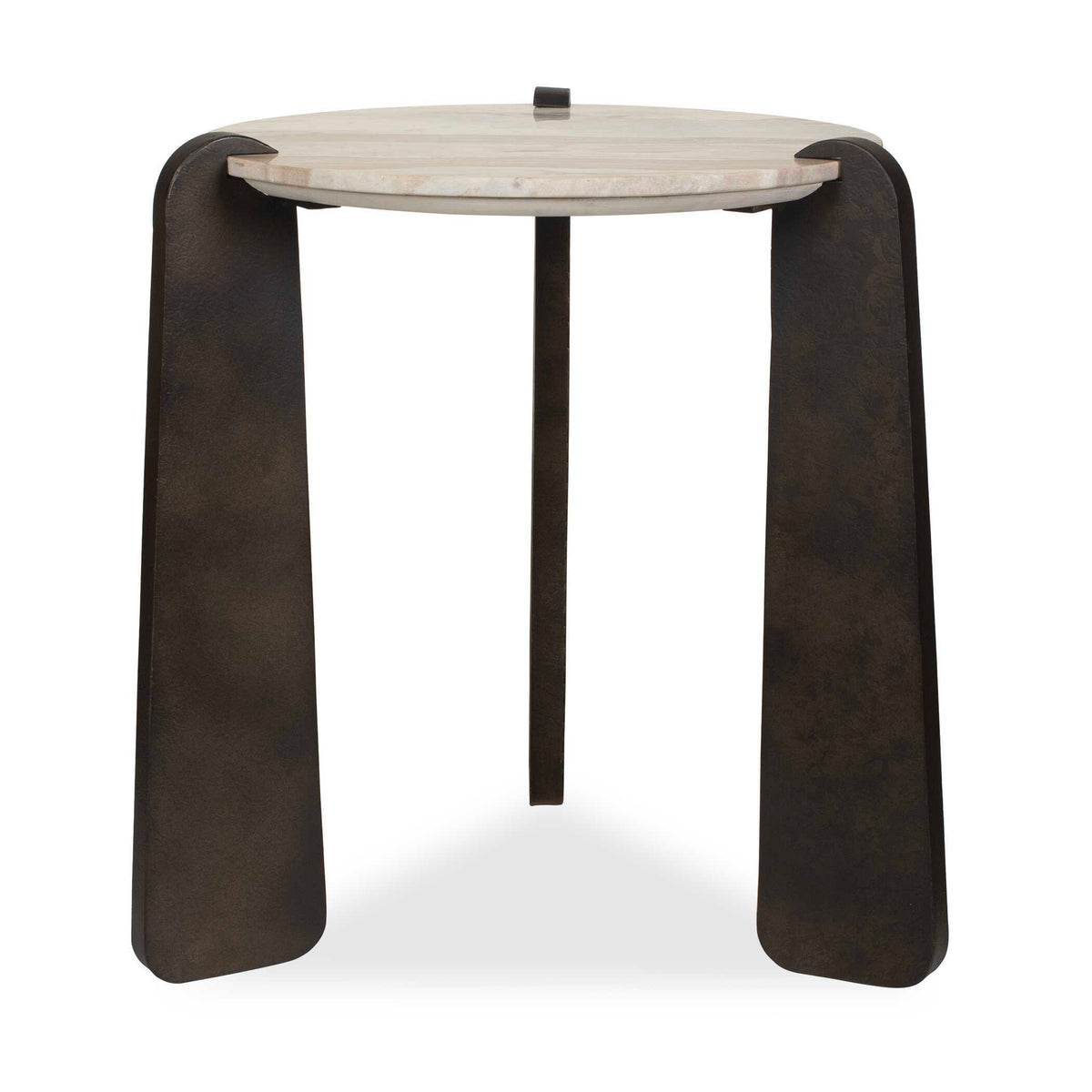 Talud Modern Marble Side Table Bronze / Gray - Dark Brown / Beige by Uttermost - View 1