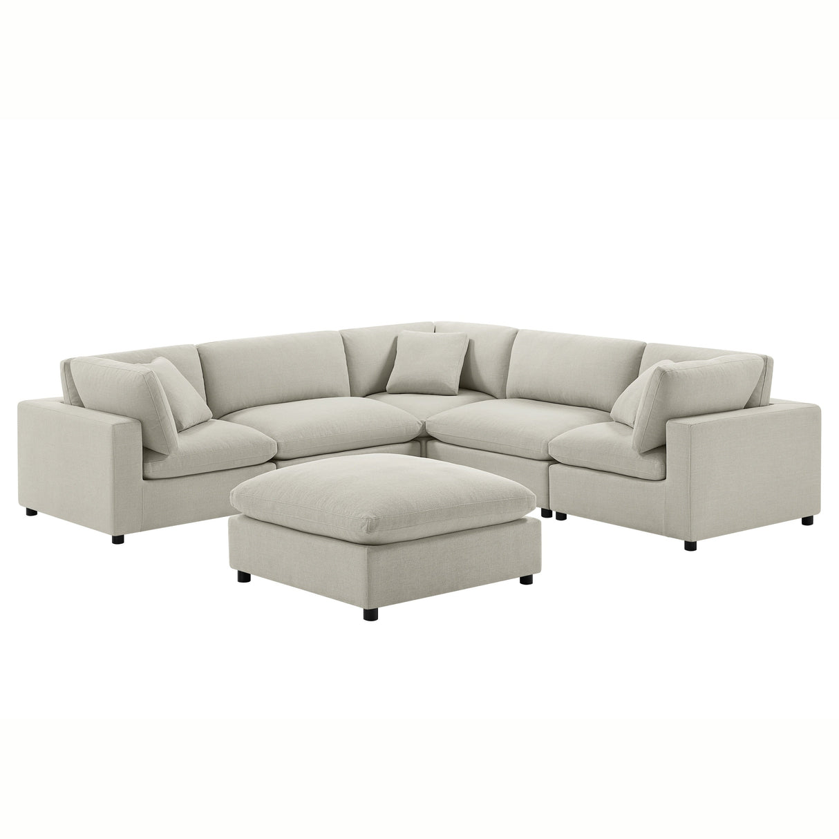 Cassandra Modular 6-Piece Sectional in Beige - sold by Home Elegance USA