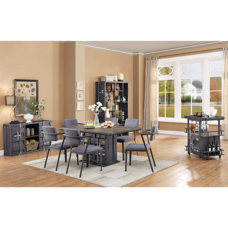 Cargo Dining Table 77900 Antique Walnut & Gunmetal Finish | Acme | Home Elegance USA