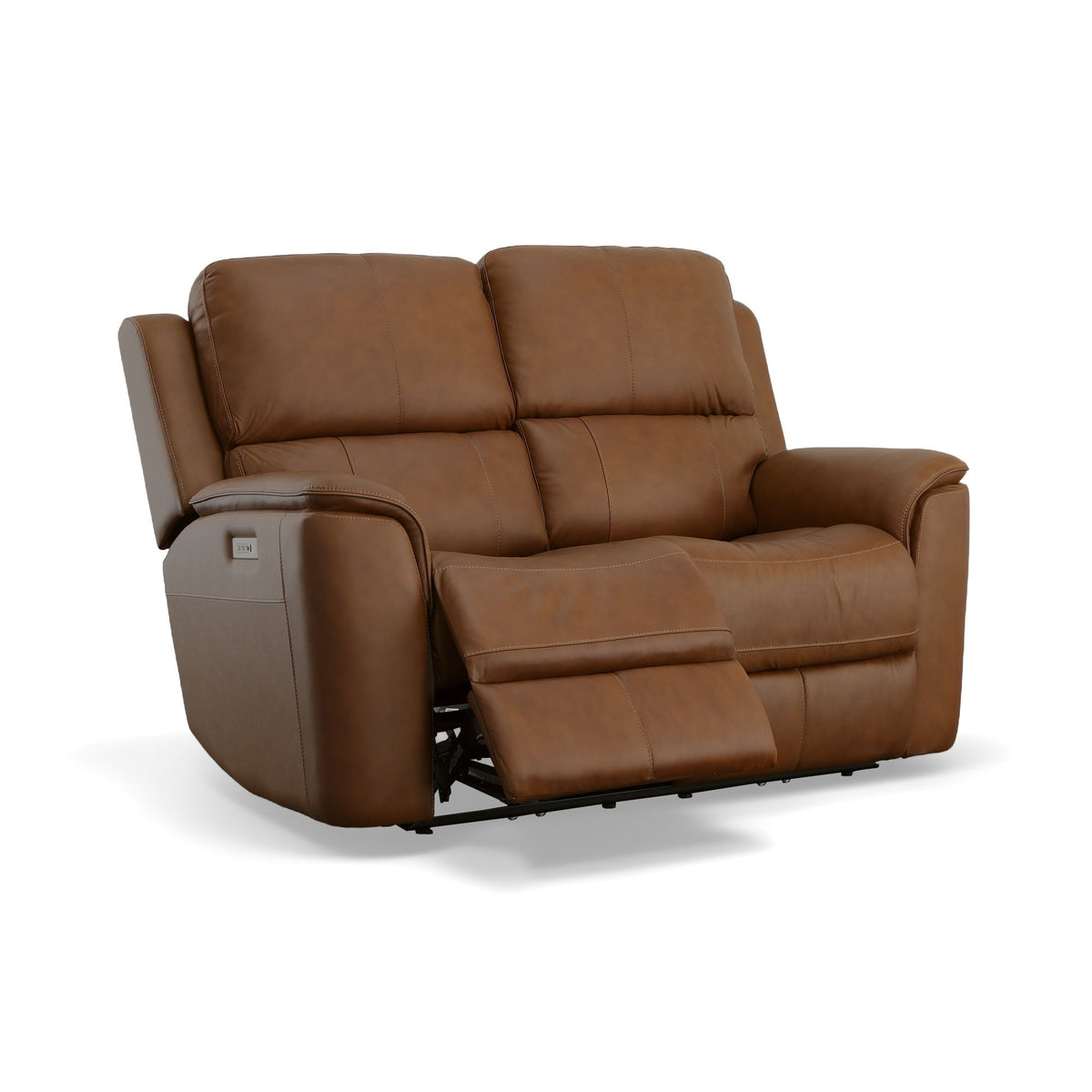 Henry Power Reclining Loveseat With Power Headrests & Lumbar - Caramel | Flexsteel
