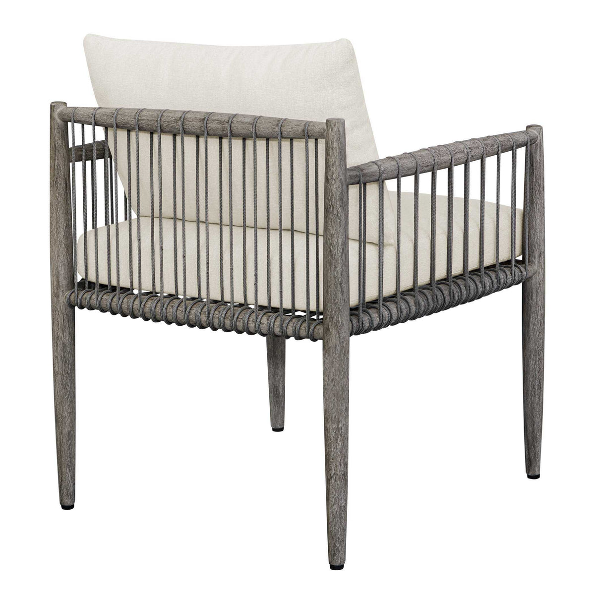 Borneo Outdoor Dining Chair - White / Dark Gray by Uttermost - View 9