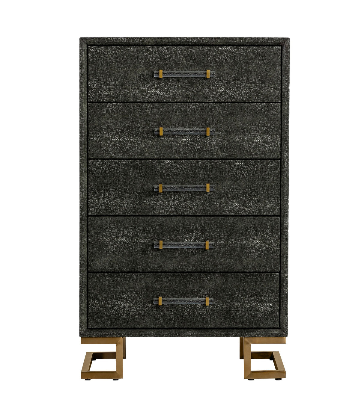 Modrest Howard - Modern Shagreen Grey Leatherette & Gold Chest