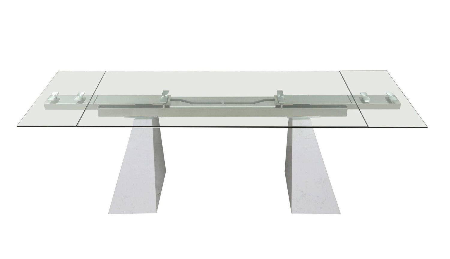 Modrest Latrobe Extendable Quartz Stone & Glass White Dining Table | VIG - Home Elegance USA