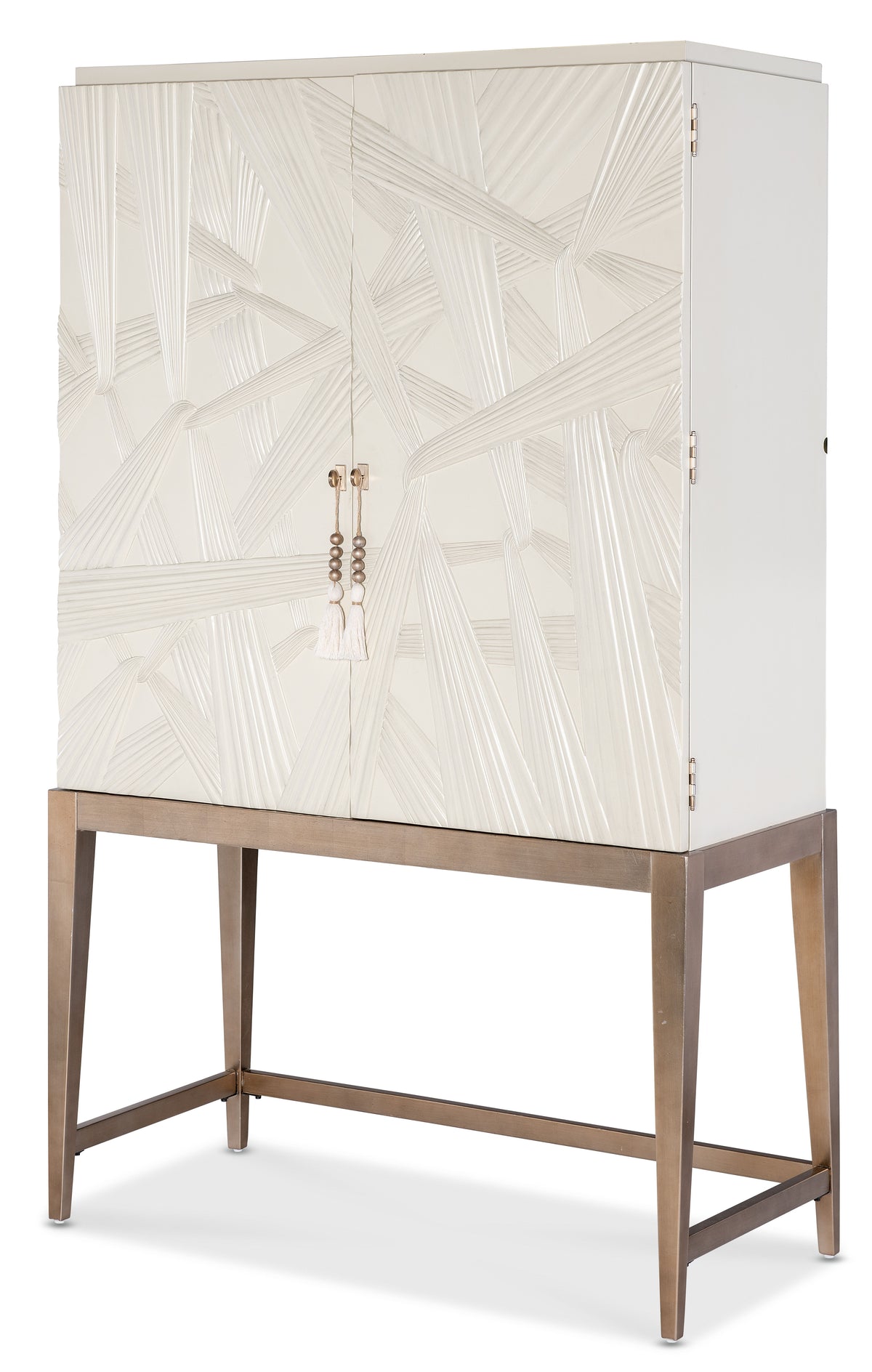Melange Dream Weaver Bar Cabinet - White / Light Brown by Hooker Furniture - View 4
