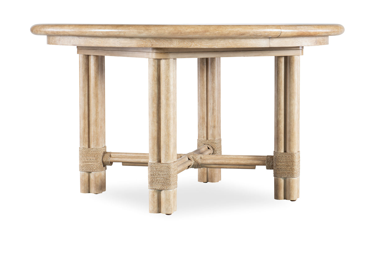 Retreat Pole Rattan Round Dining Table With 1-20" Leaf - Beige by Hooker Furniture - View 1