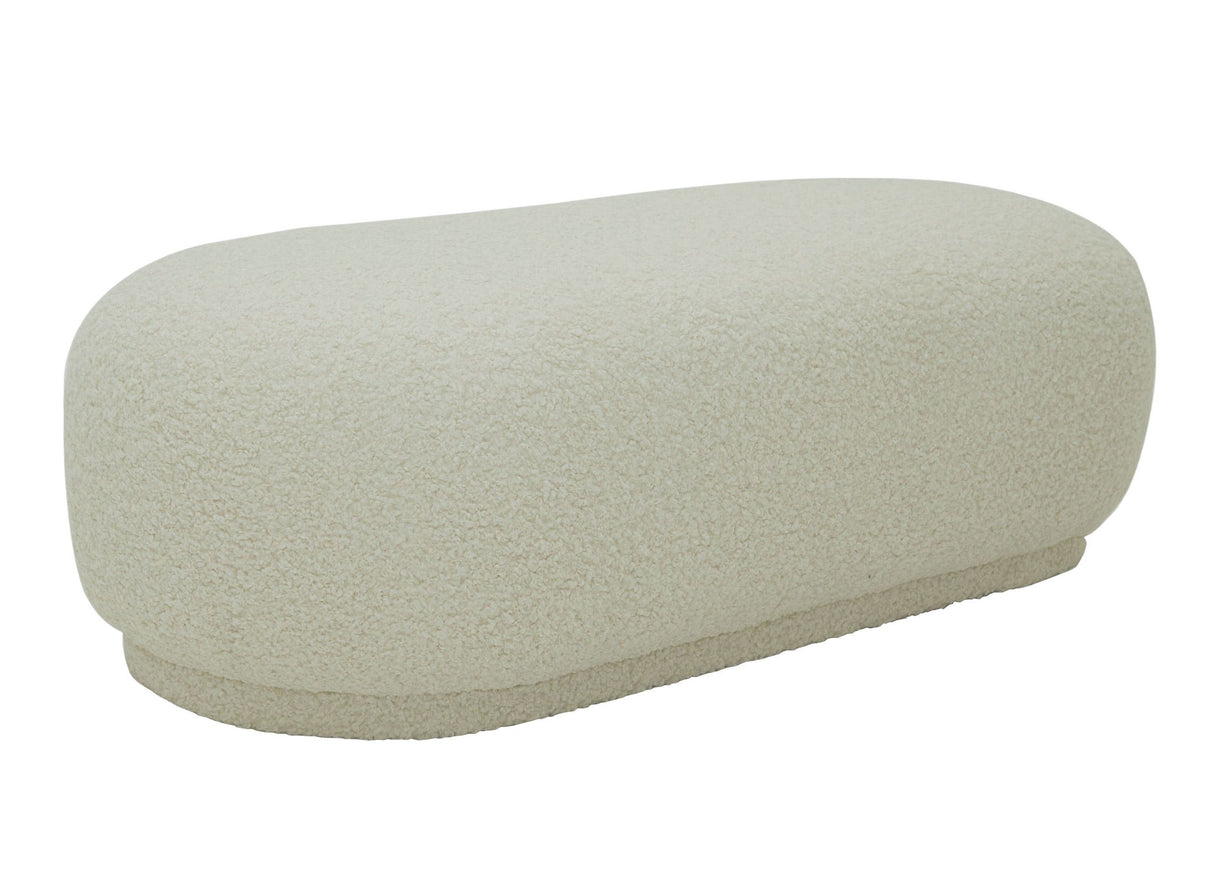 Divani Casa Kael Contemporary White Sherpa Ottoman Vgodzw-20100-Wht-Ott