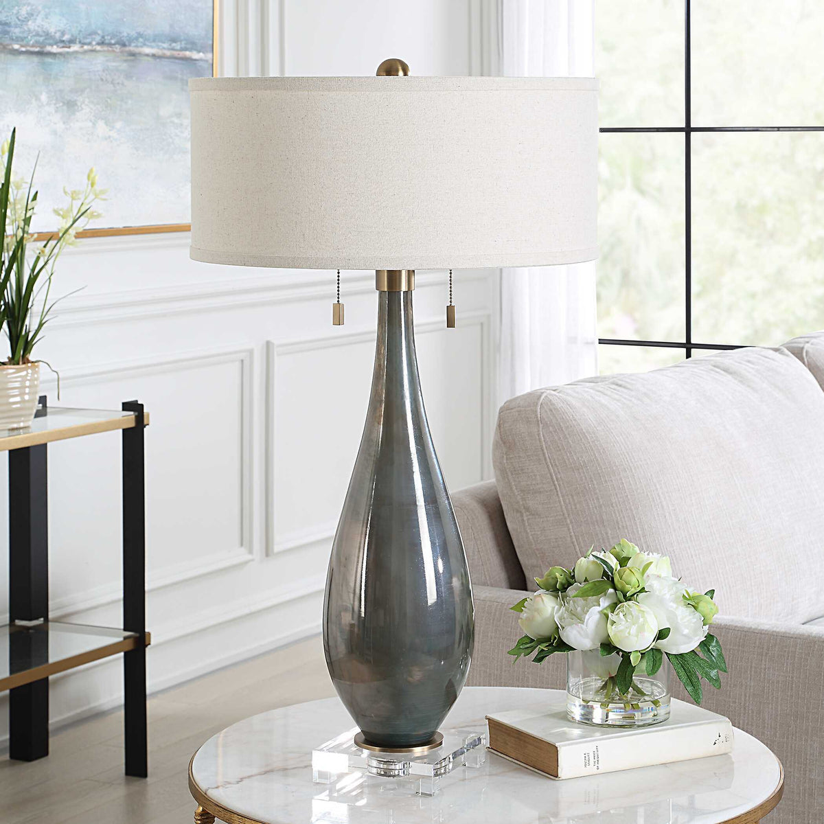 Cardoni Table Lamp Smoke - Dark Gray by Uttermost - View 3