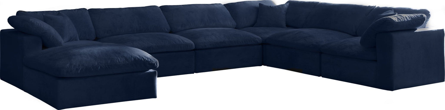 Cozy - Modular Sectional Cloud 7 Piece - Navy | Home Elegance USA