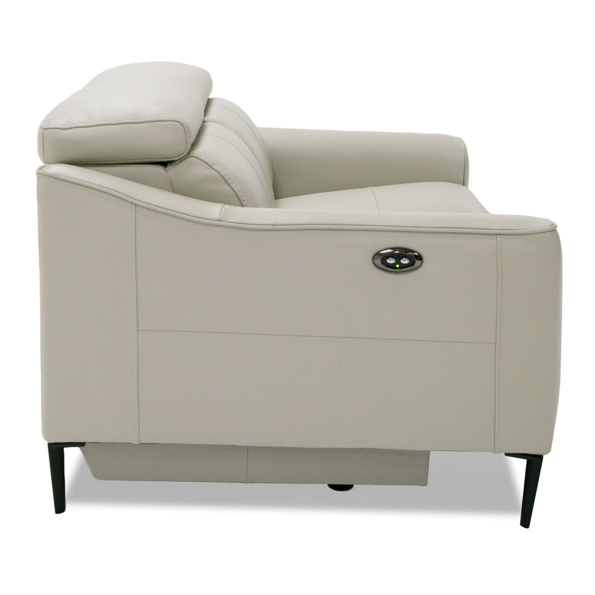 Divani Casa Eden - Modern Grey Leather Loveseat with 2 Recliners