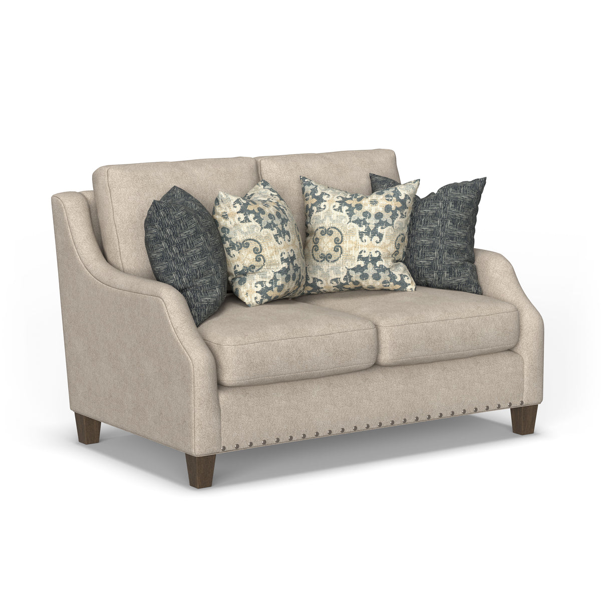 Gianna Fabric Loveseat With Nailhead Trim | Flexsteel