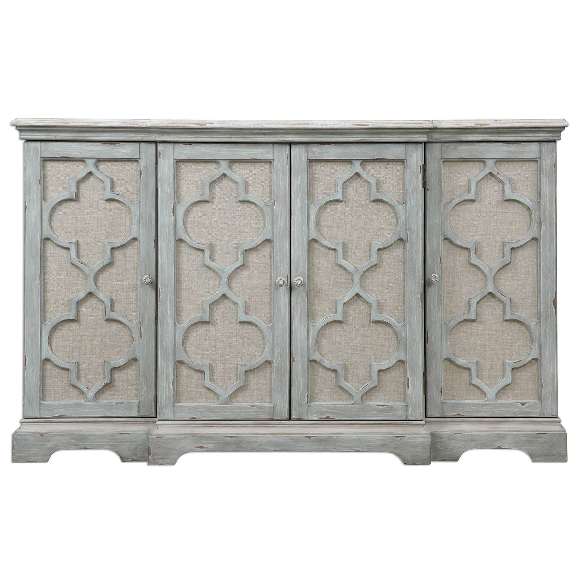 Sophie 4 Door Cabinet Gray - Silver by Uttermost - View 1