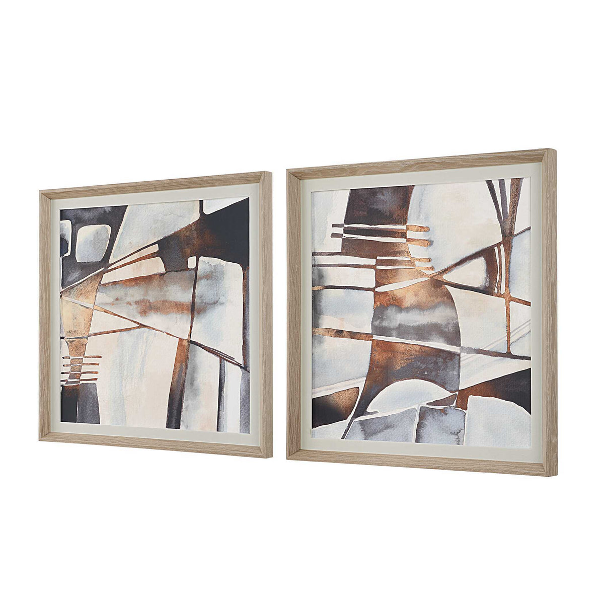Vetrina Framed Abstract Prints (Set of 2) - Gray by Uttermost - View 4