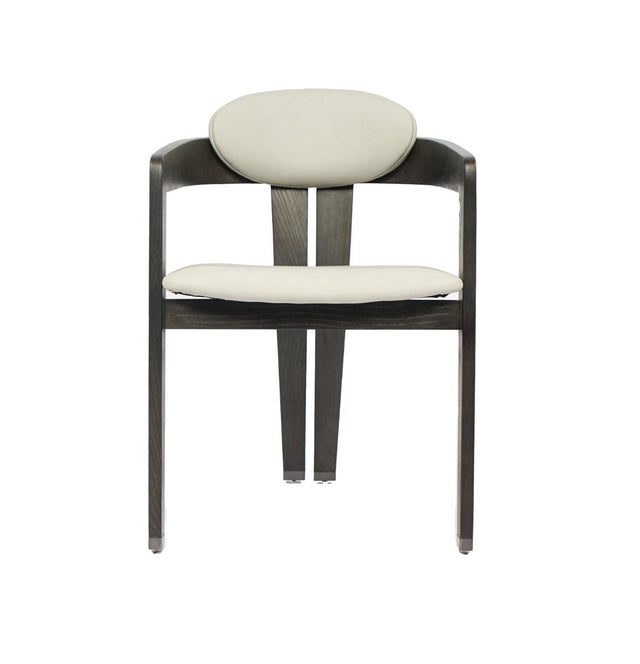 Modrest Thorne Light Grey and Dark Grey Arm Dining Chair - Home Elegance USA