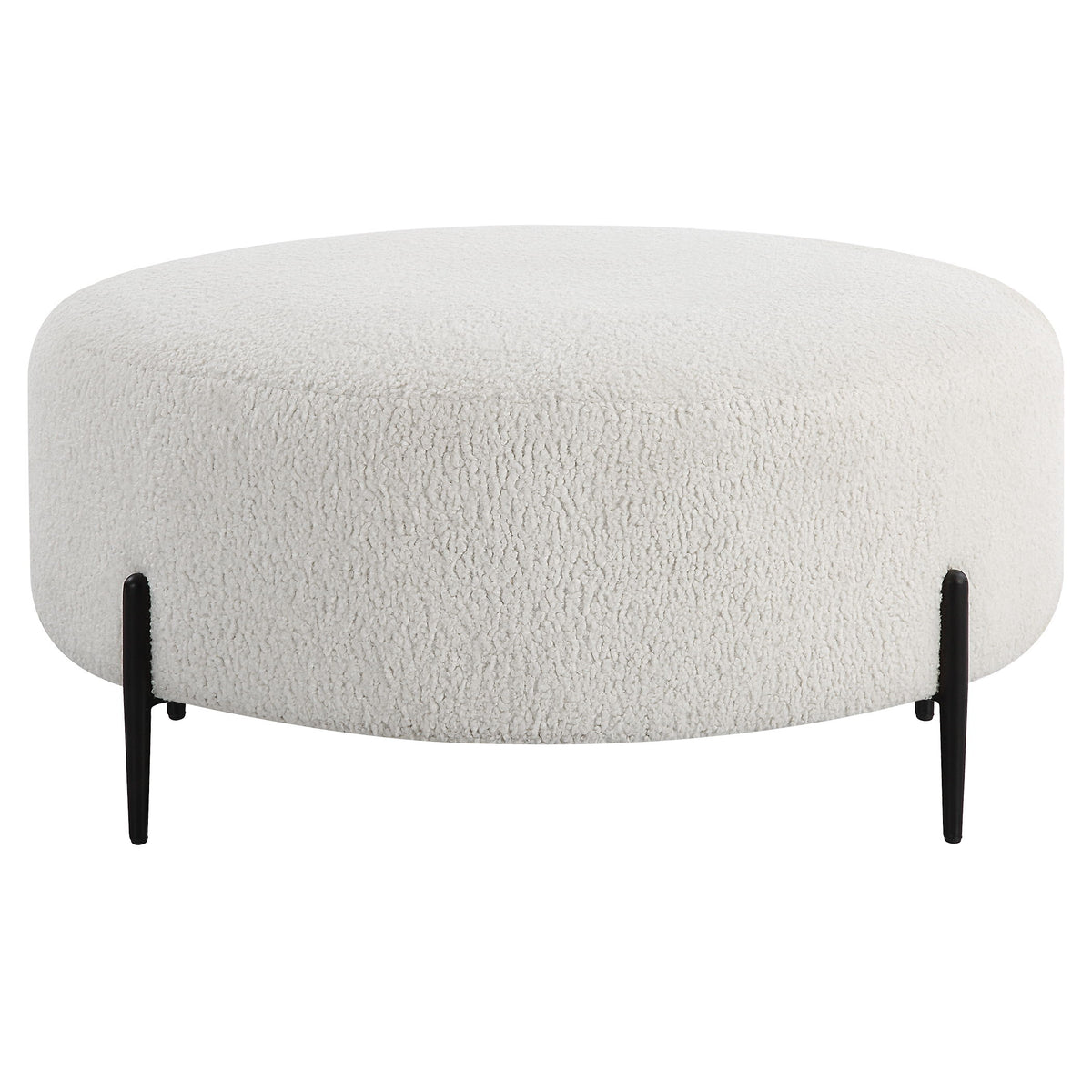 Arles Large Plush Ottoman - White by Uttermost - View 1