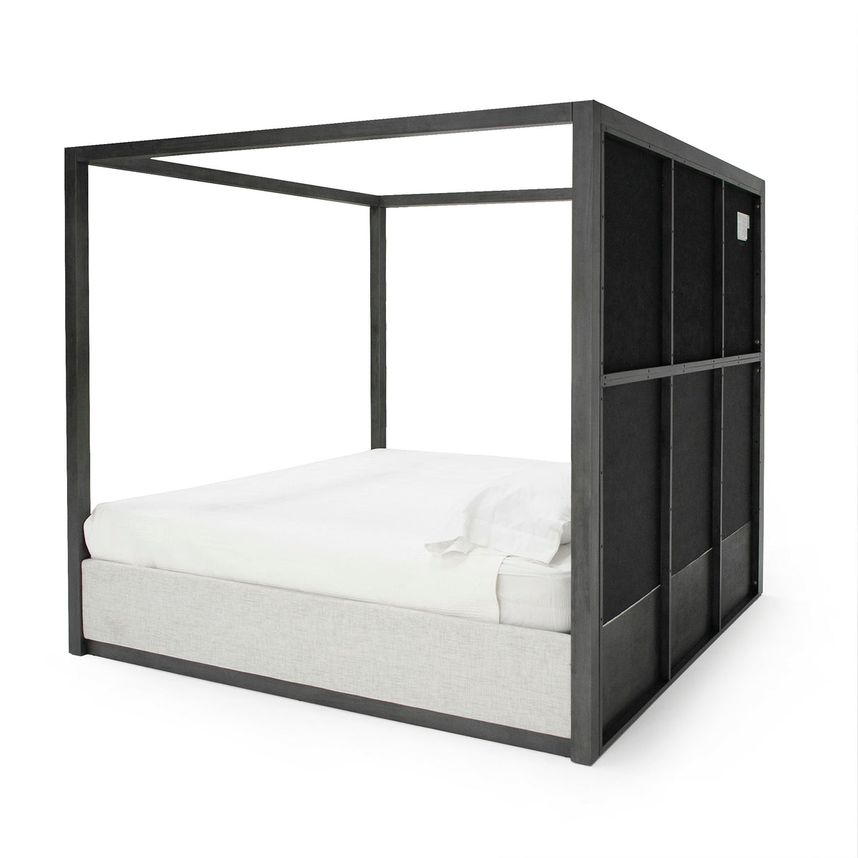 Manhattan - Contemporary Canopy Grey Bed -queen - View Image 1