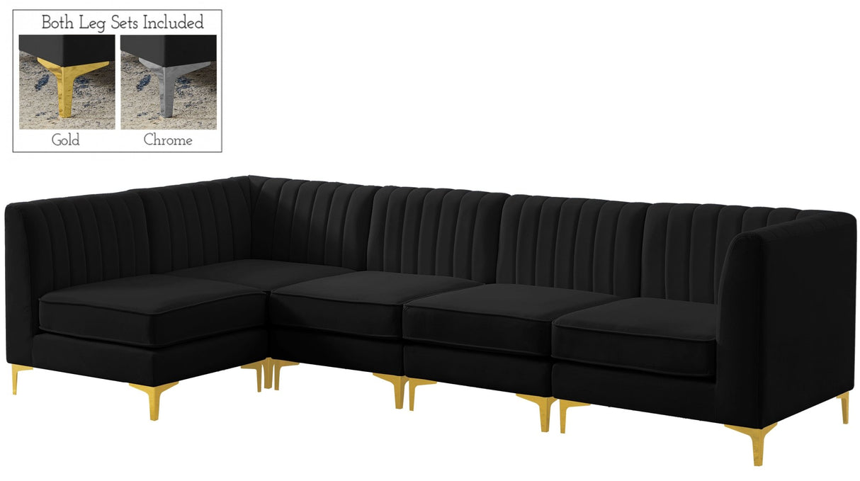 Alina - Modular Sectional 5 Piece - Black | Home Elegance USA