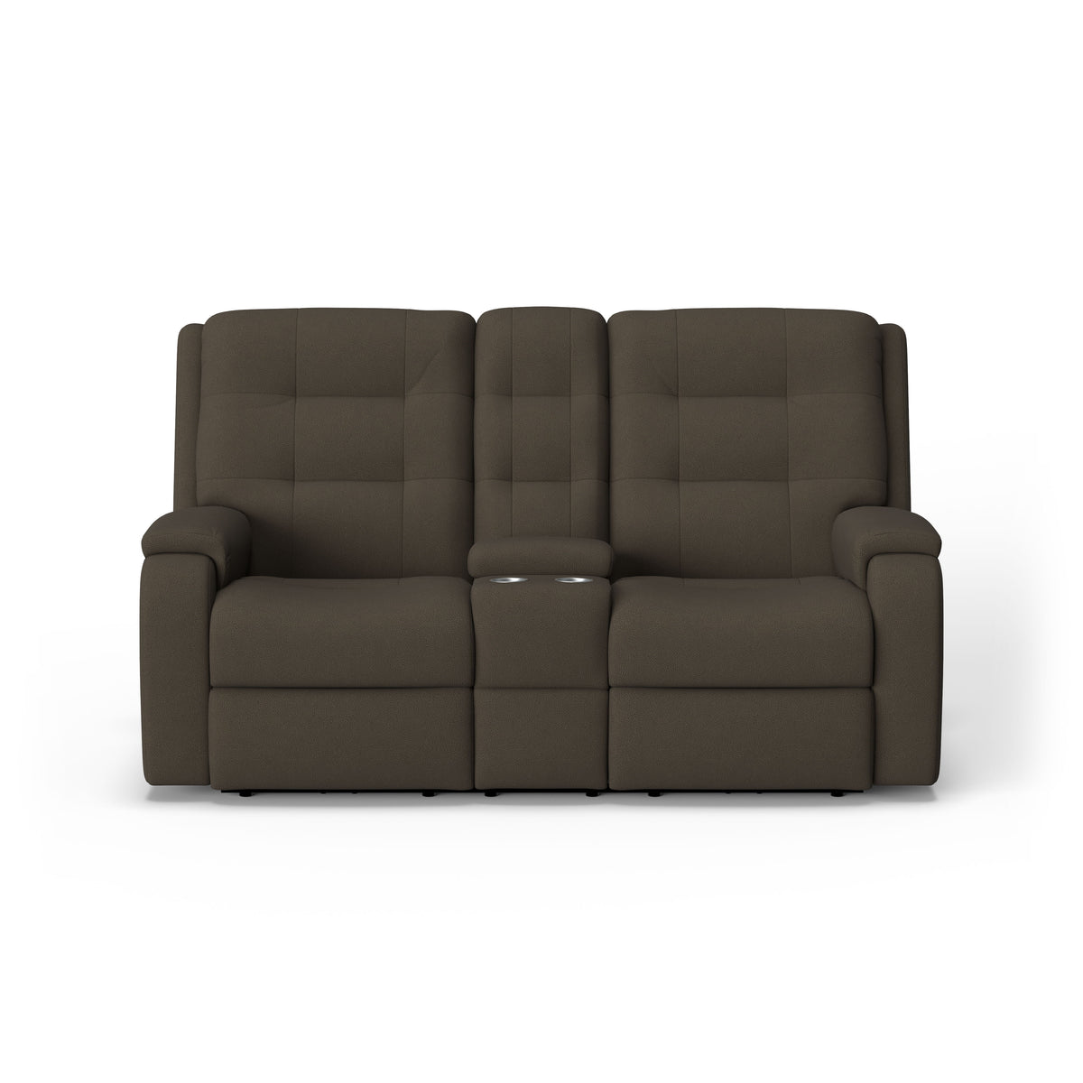 Arlo Transitional Fabric Power Reclining Loveseat With Console & Power Headrests | Flexsteel