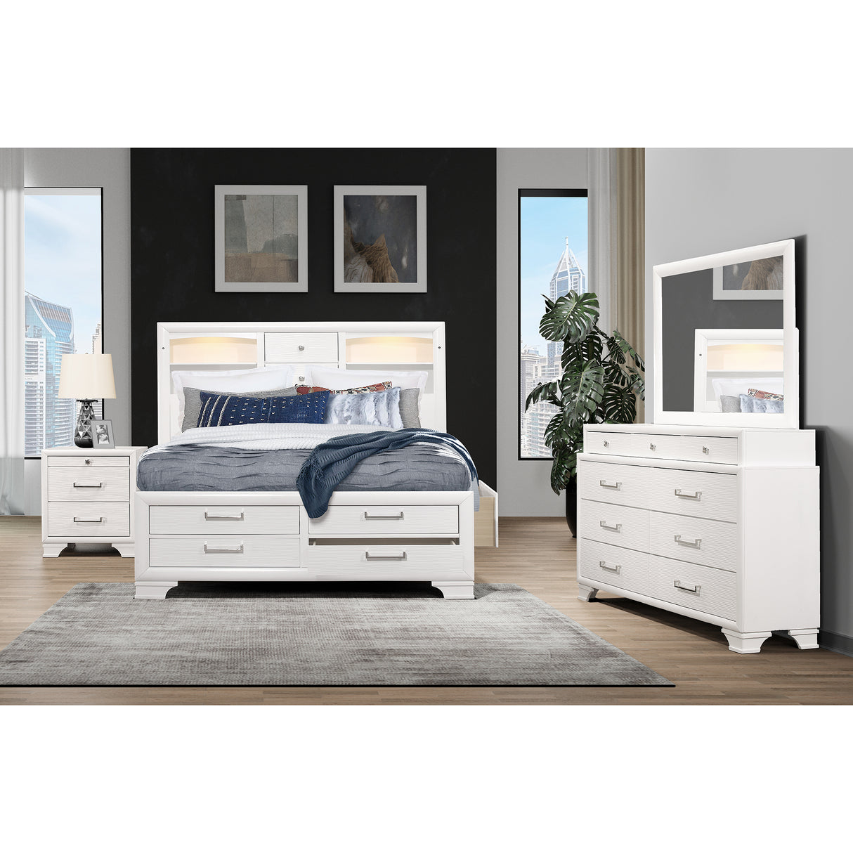 Civic Grey 5pc King Storage Bedrom Set