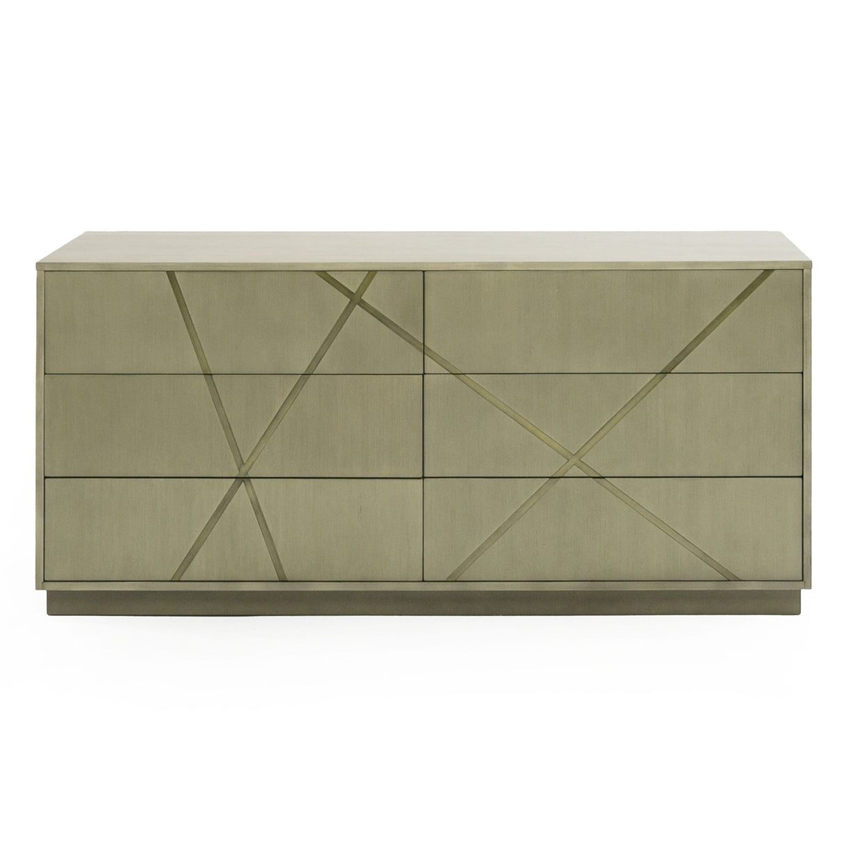 Modrest Nixa - Modern Wide Birch + Brushed Bronze Dresser