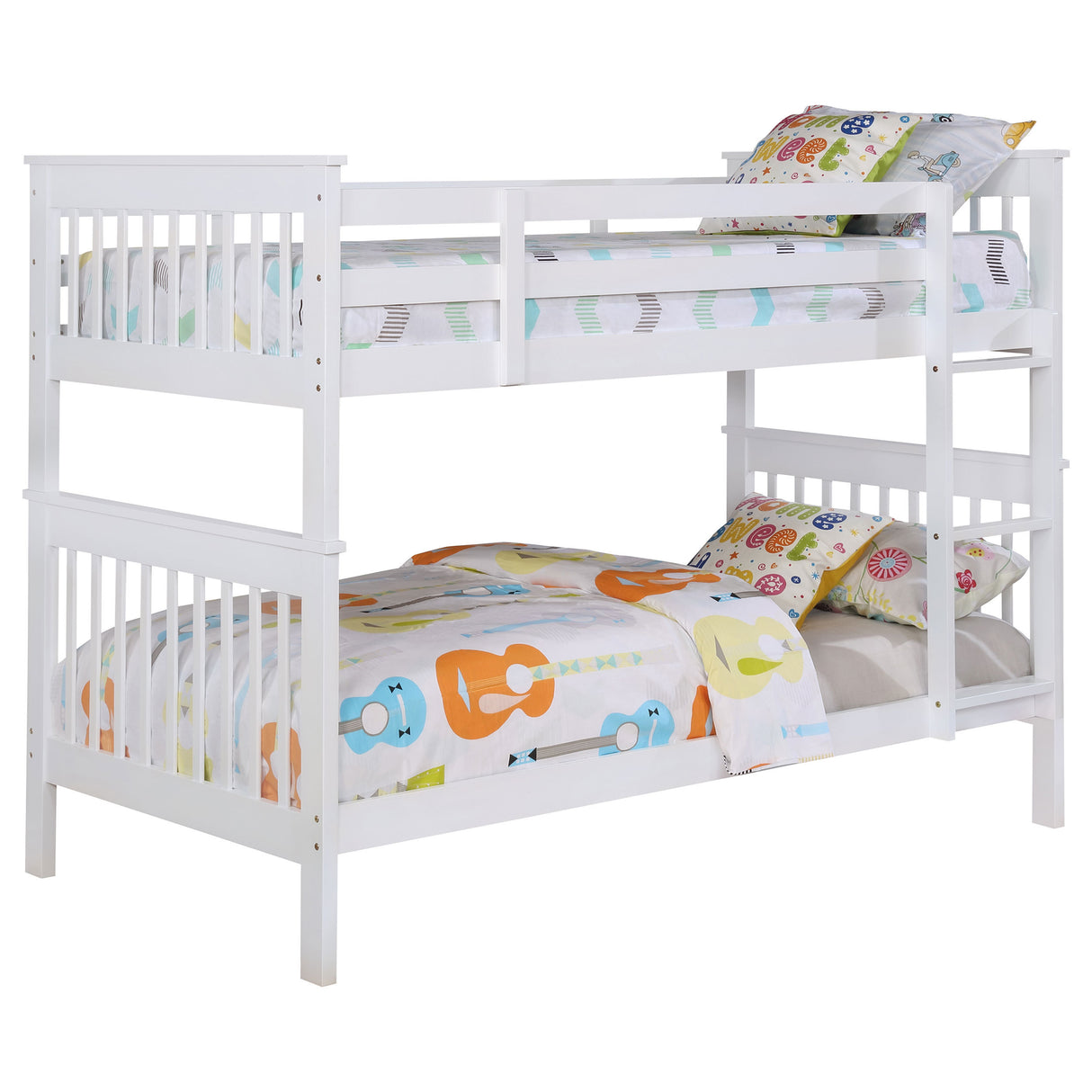 Madison White Twin Over Twin Bunk Bed - sold by Home Elegance USA