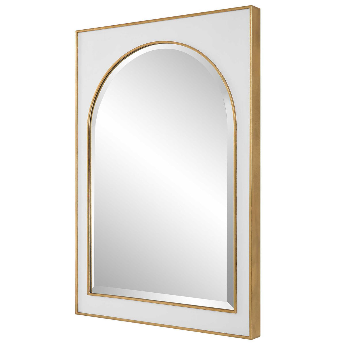 Crisanta Gloss White Arch Mirror by Uttermost - View 4