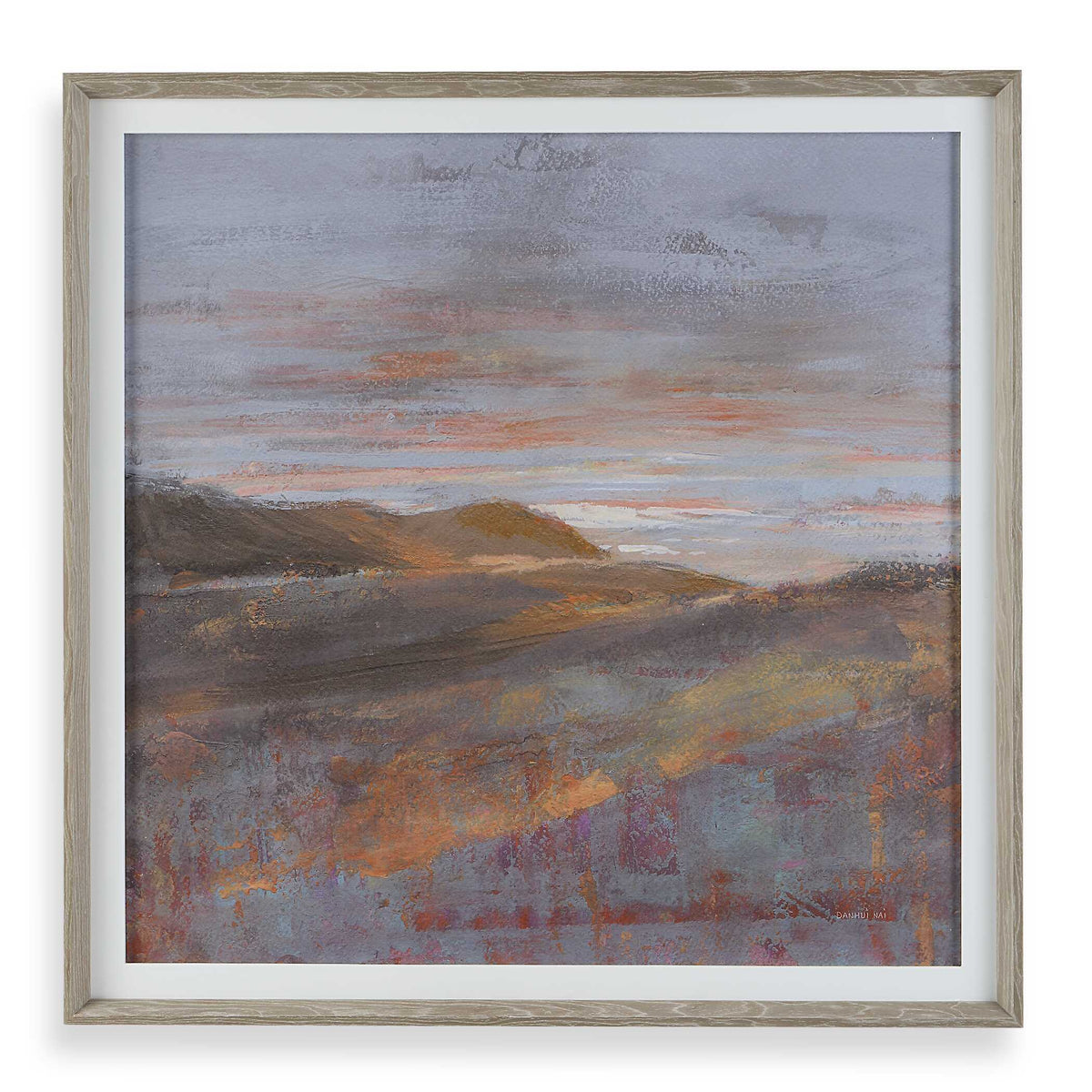 Dawn On The Hills Framed Print - Purple / Light Brown by Uttermost - View 1