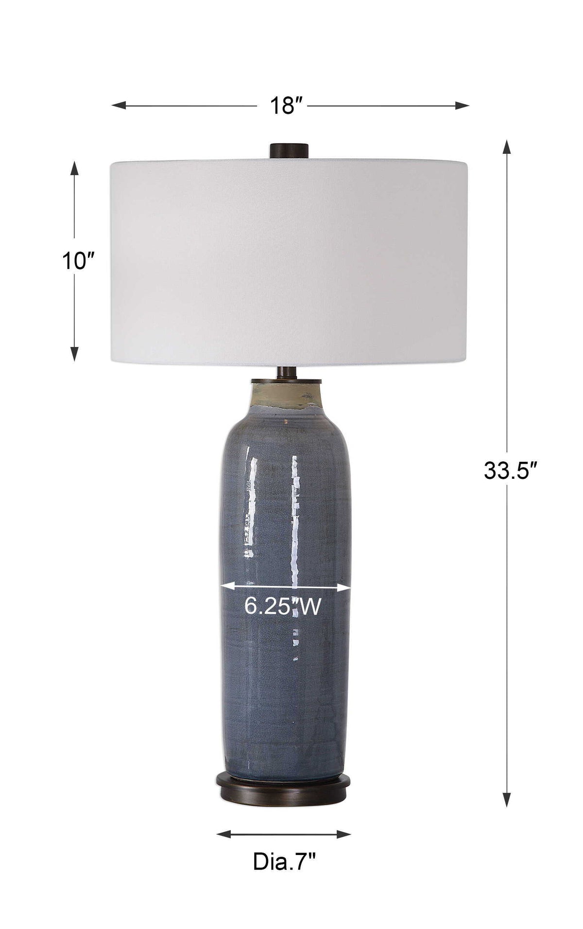 Vicente Slate Table Lamp - Blue / White by Uttermost - View 8