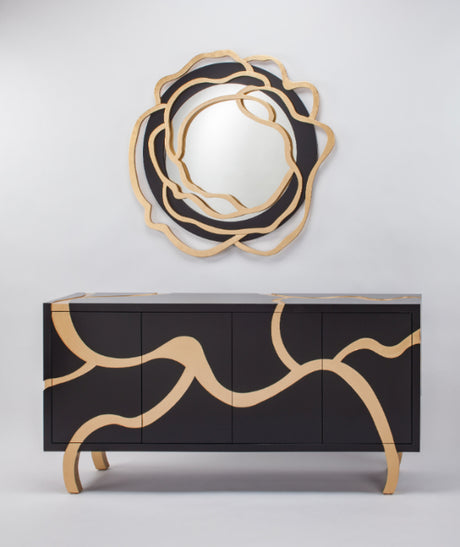 Black & Gold Cabinet 7F05-SB with Optional Mirror – Artmax - Home Elegance USA