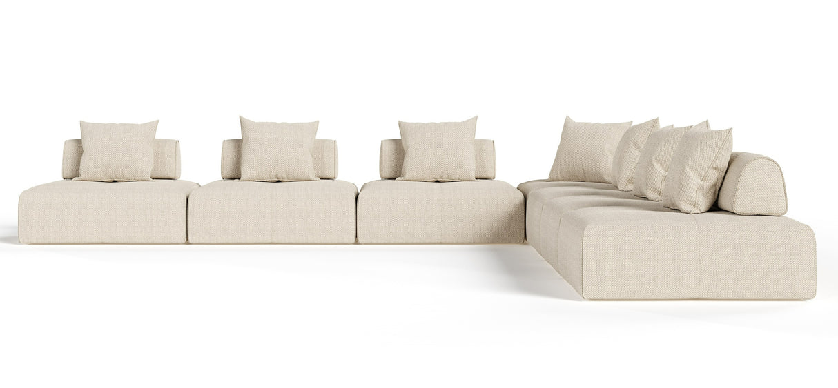 Mondo - Modern Modular Beige Fabric Sectional Sofa-7-Piece Sectional - View Image 1
