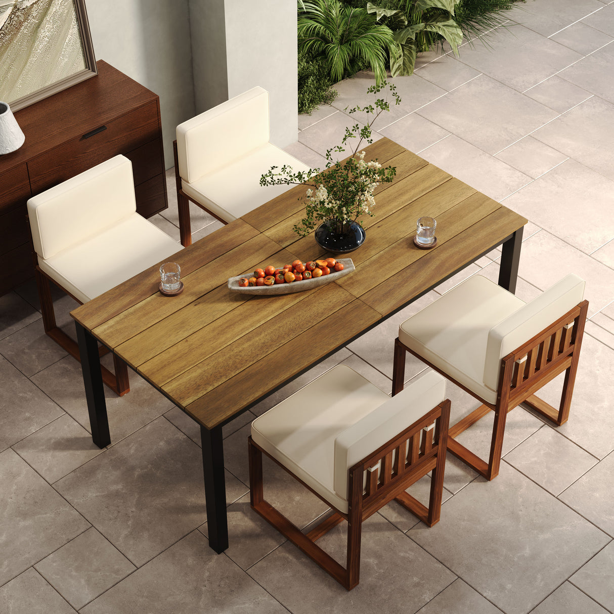 Patio Dining Table and Chairs Set of 5