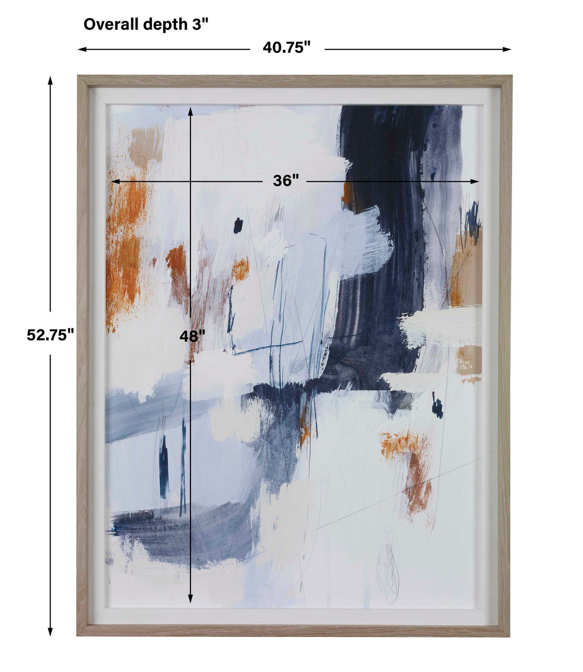 Variant Abstract Framed Print - Blue by Uttermost - View 6