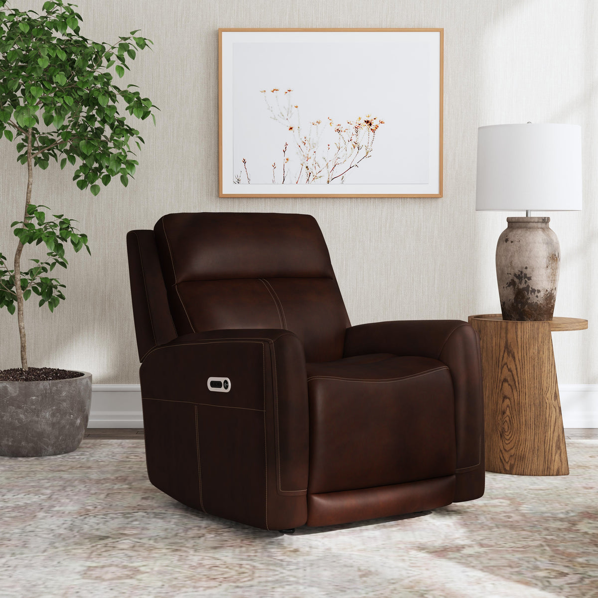 Alister Power Gliding Recliner With Power Headrest And Lumbar - Burnt Umber | Flexsteel