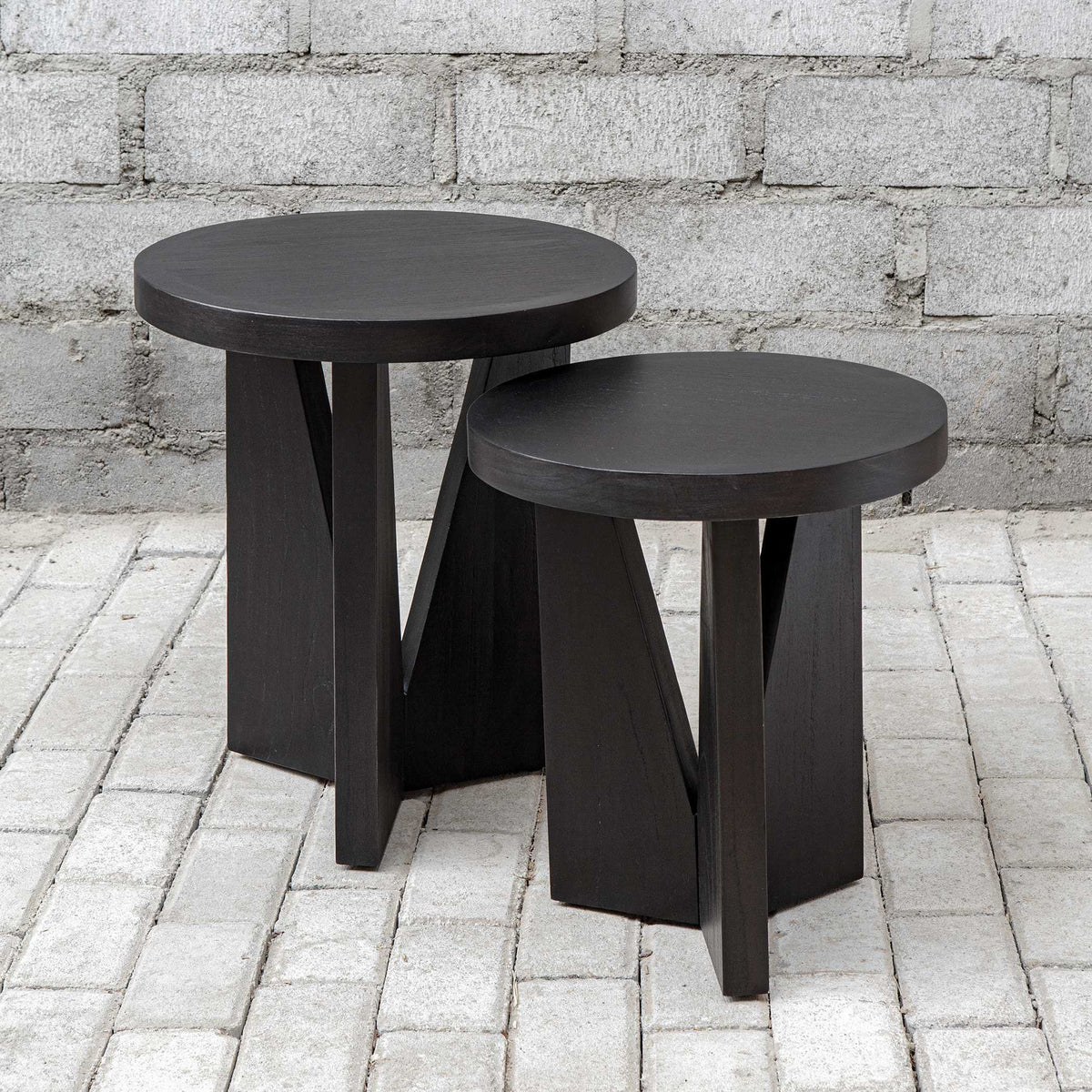 Nadette Nesting Tables (Set of 2) - Black by Uttermost - View 3