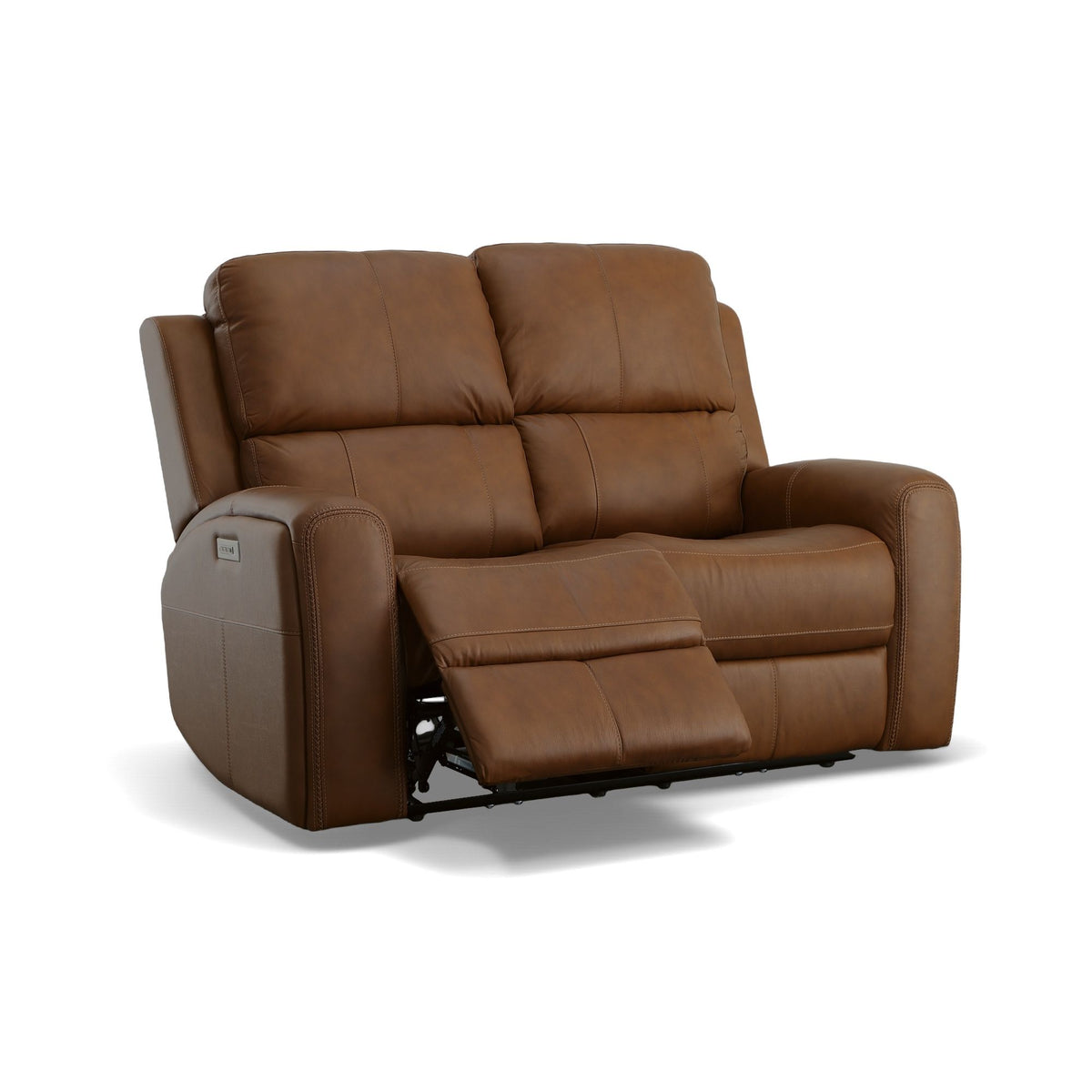 Linden Power Reclining Loveseat With Power Headrests & Lumbar - Caramel | Flexsteel