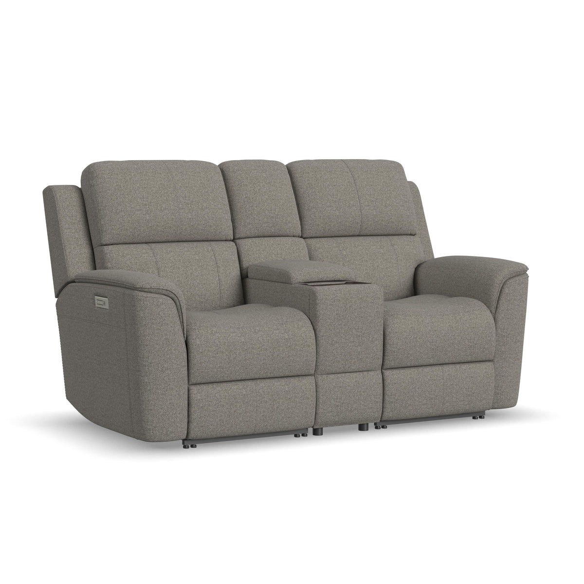 Henry Power Reclining Loveseat With Console & Power Headrests & Lumbar - Fog | Flexsteel