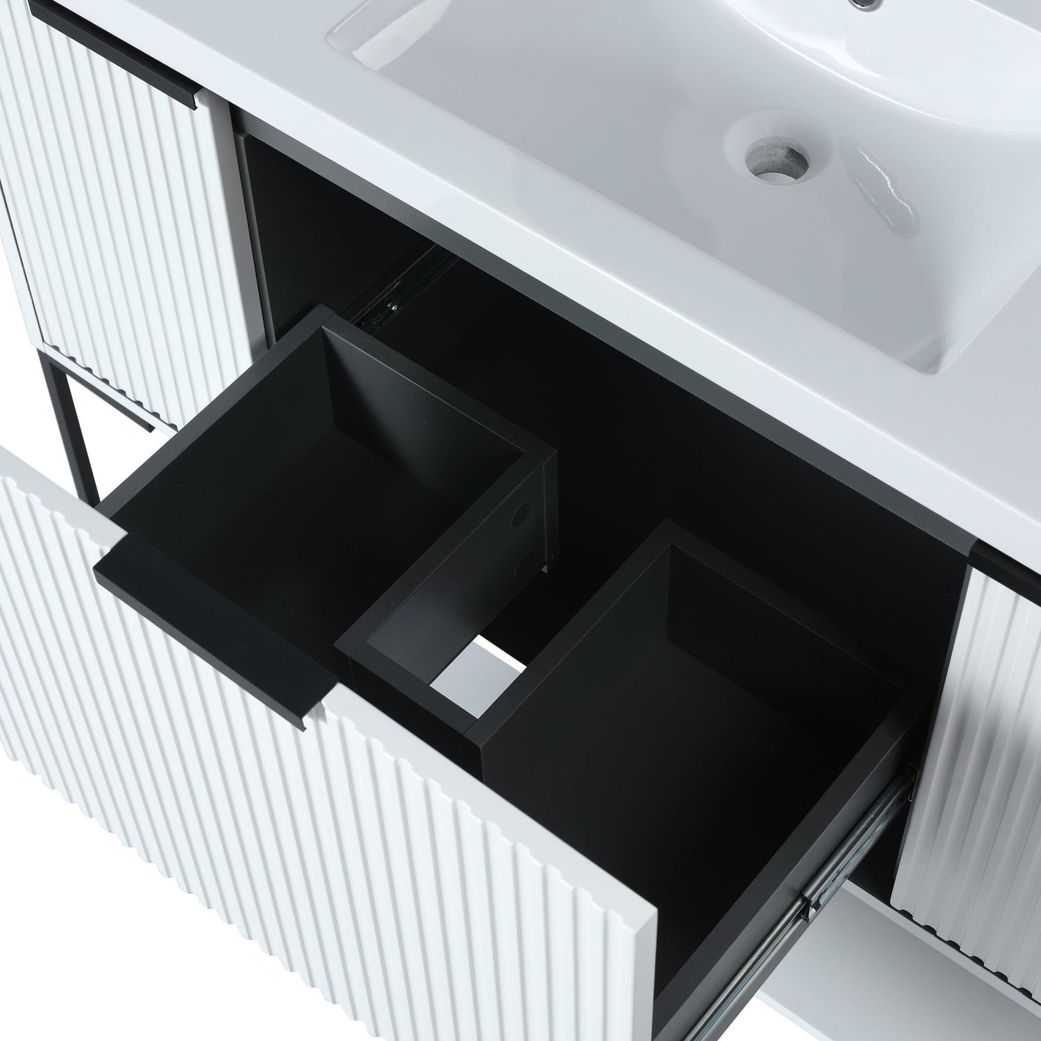 48 Inch Freestanding Bathroom Vanity With Resin Basin,48x18 - BVA01148WH | Home Elegance USA