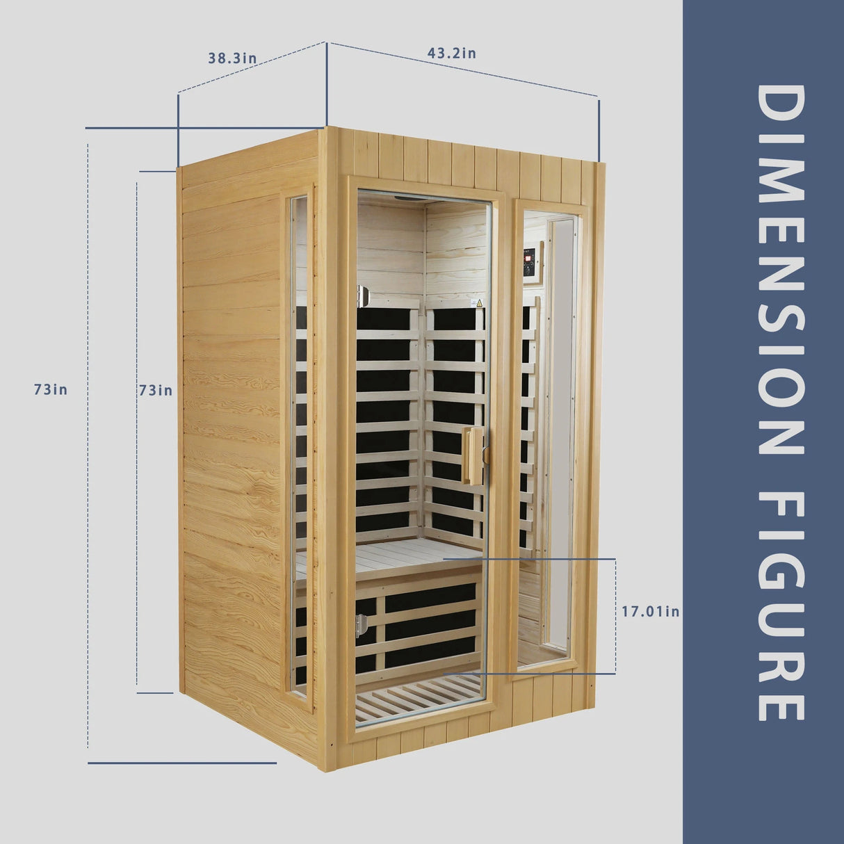 Hemlock Two-person far infrared roof embedded indoor sauna room - sold by Home Elegance USA