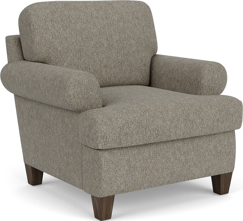 Moxy Fabric Arm Chair, T-Shaped Seat Cushion, Curved Sock Arms | Flexsteel