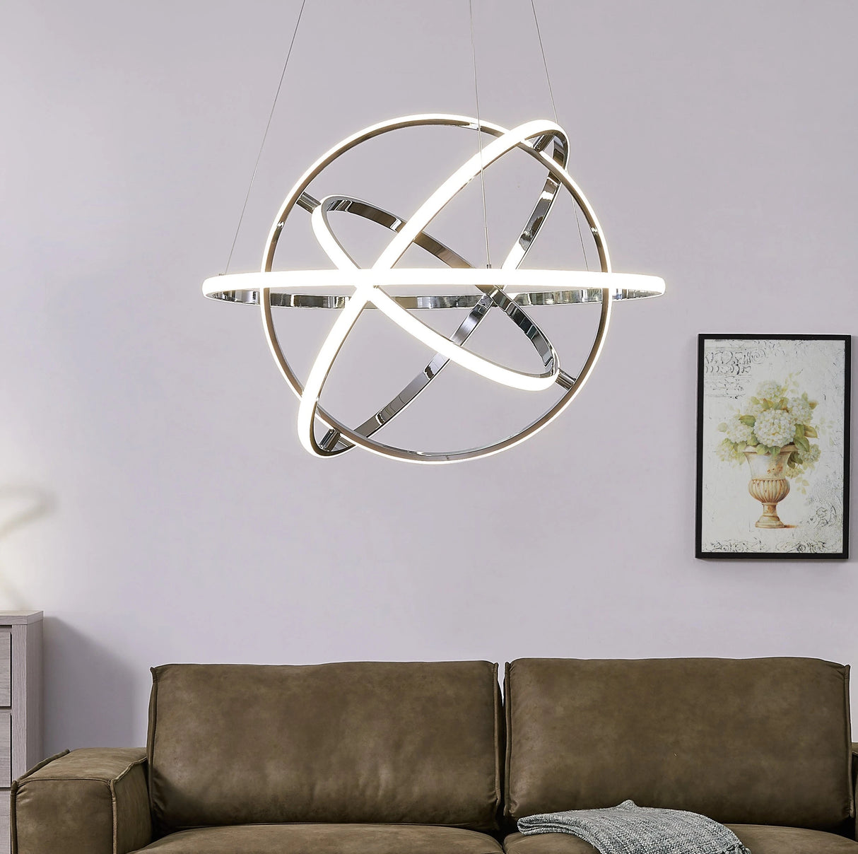 Lámpara de araña LED ajustable Oxford // Cromo | Finesse