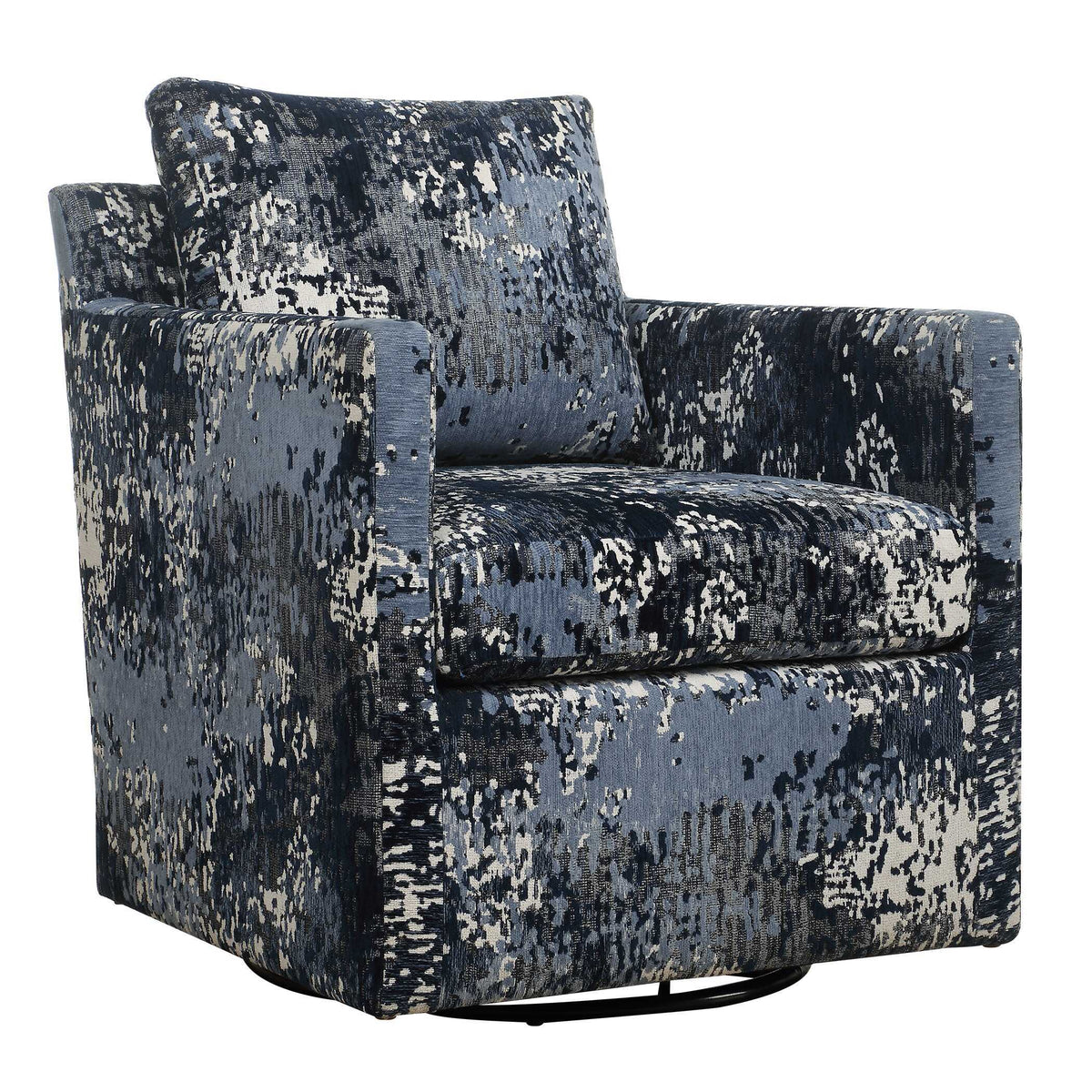Tisdell Patterned Swivel/Glider - Blue by Uttermost - View 4
