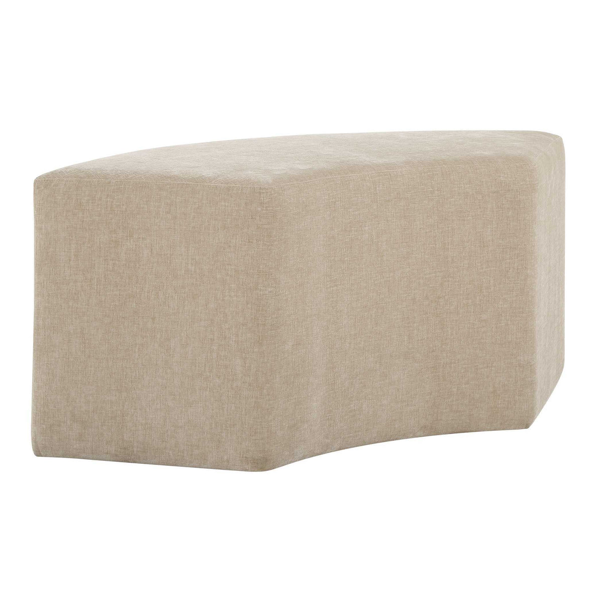 Khai Rounded Plush Dining Bench - Light Brown by Uttermost - View 9